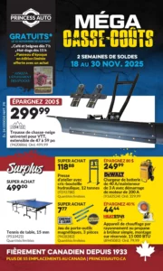 Circulaire Princess Auto – Méga Casse-coûts Du 18 au 30 novembre 2025