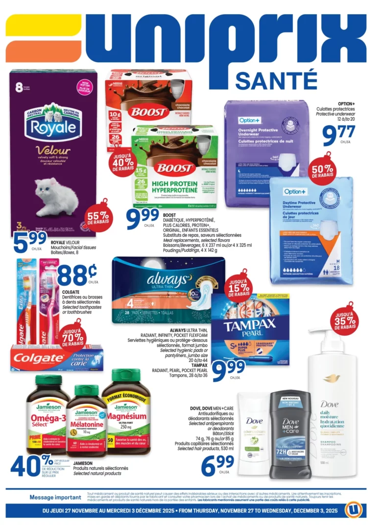 Circulaire Uniprix – Santé Du 27 novembre au 3 décembre 2025
