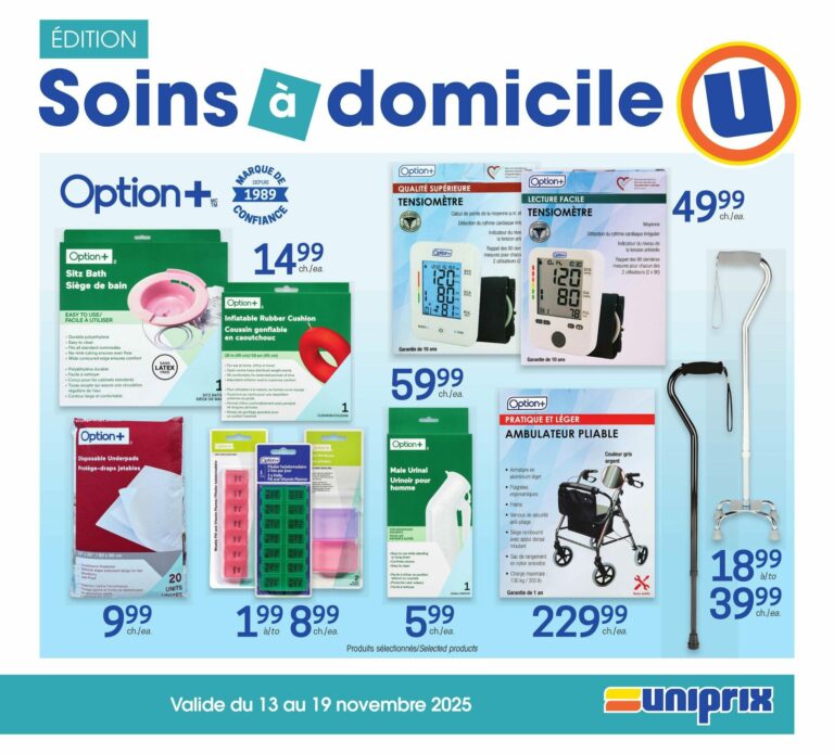 Circulaire Uniprix soins à domicile Du 13 au 19 novembre 2025