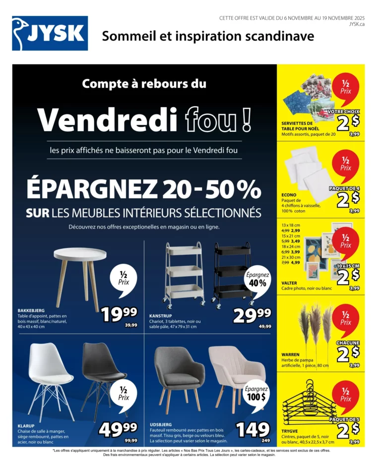 Circulaire Jysk Du 6 au 19 novembre 2025