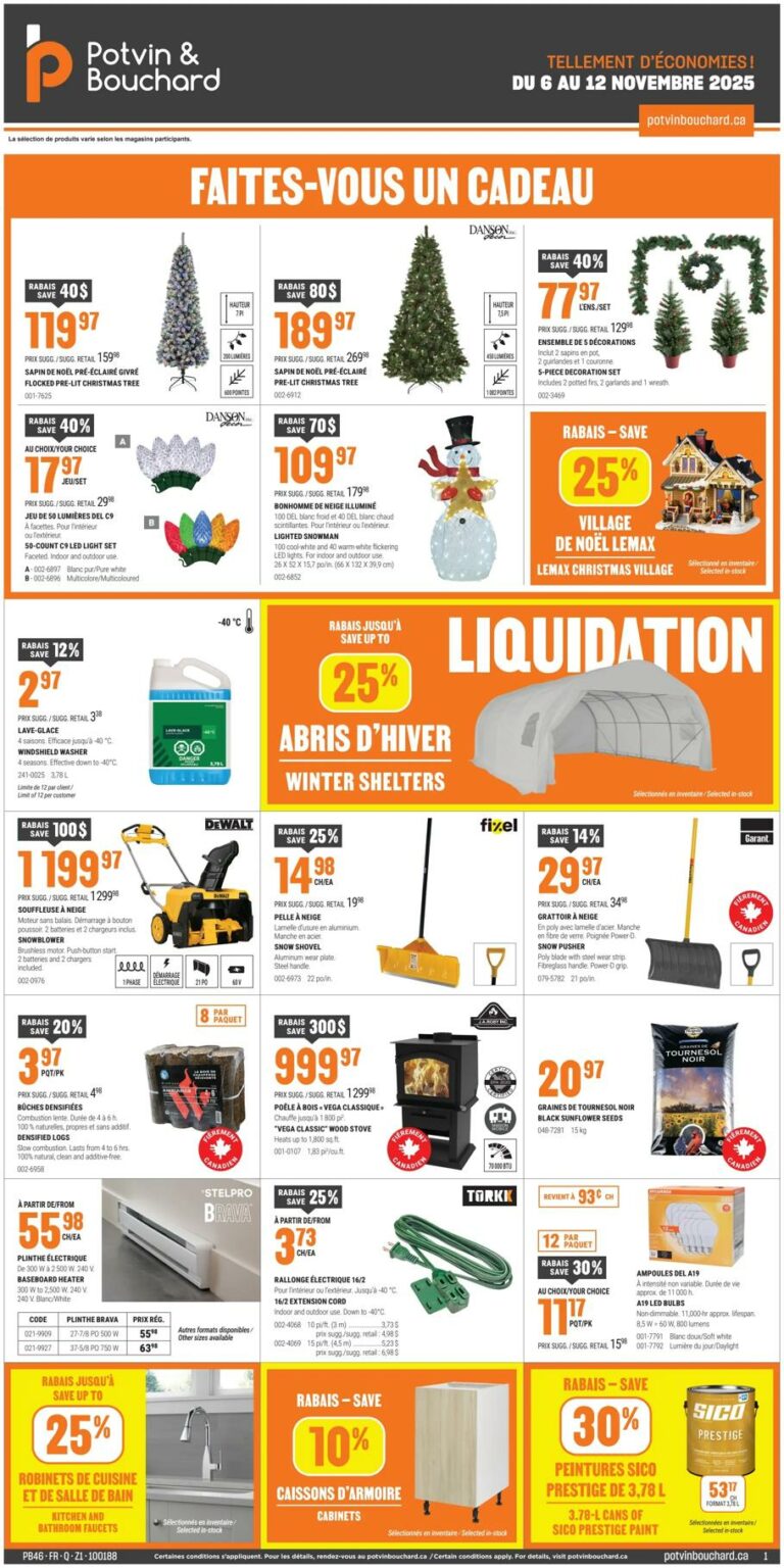 Circulaire Potvin & Bouchard Du 6 au 12 novembre 2025