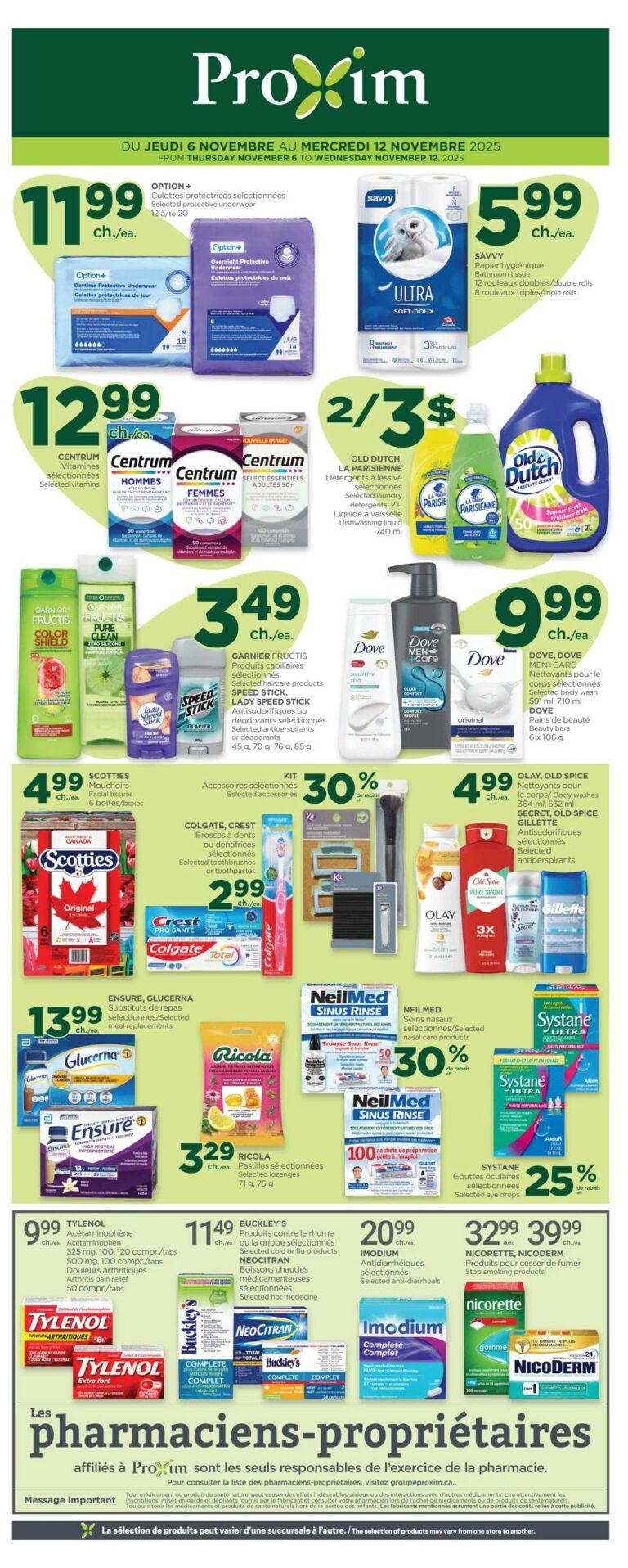 Circulaire Proxim Du 6 au 12 novembre 2025