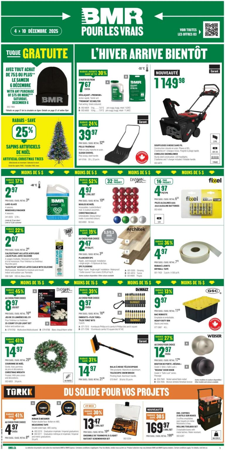 Circulaire BMR Du 4 au 10 décembre 2025