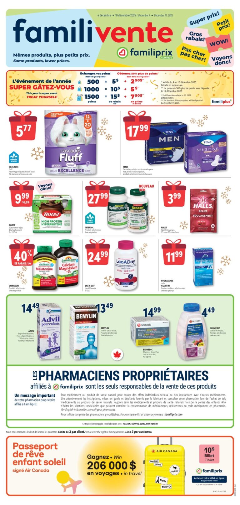 Circulaire Familiprix – Clinique Du 4 au 10 décembre 2025