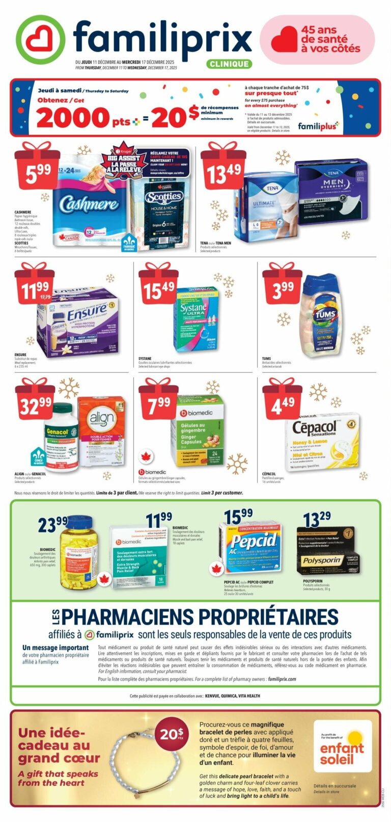 Circulaire Familiprix – Clinique Du 11 au 17 décembre 2025