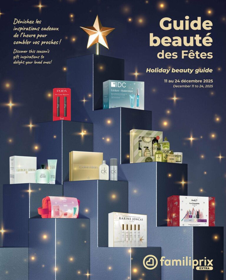 Circulaire Familiprix – Guide beauté des fêtes Du 11 au 24 décembre 2025