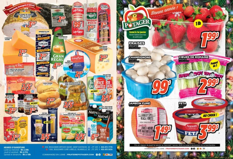 Circulaire Fruiterie Potager Saint-Eustache / Blainville Du 1 au 7 janvier 2026