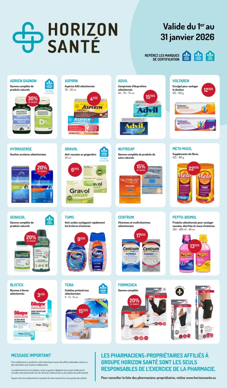 Circulaire Horizon Santé plus d&rsquo;économies Du 1 au 31 janvier 2026