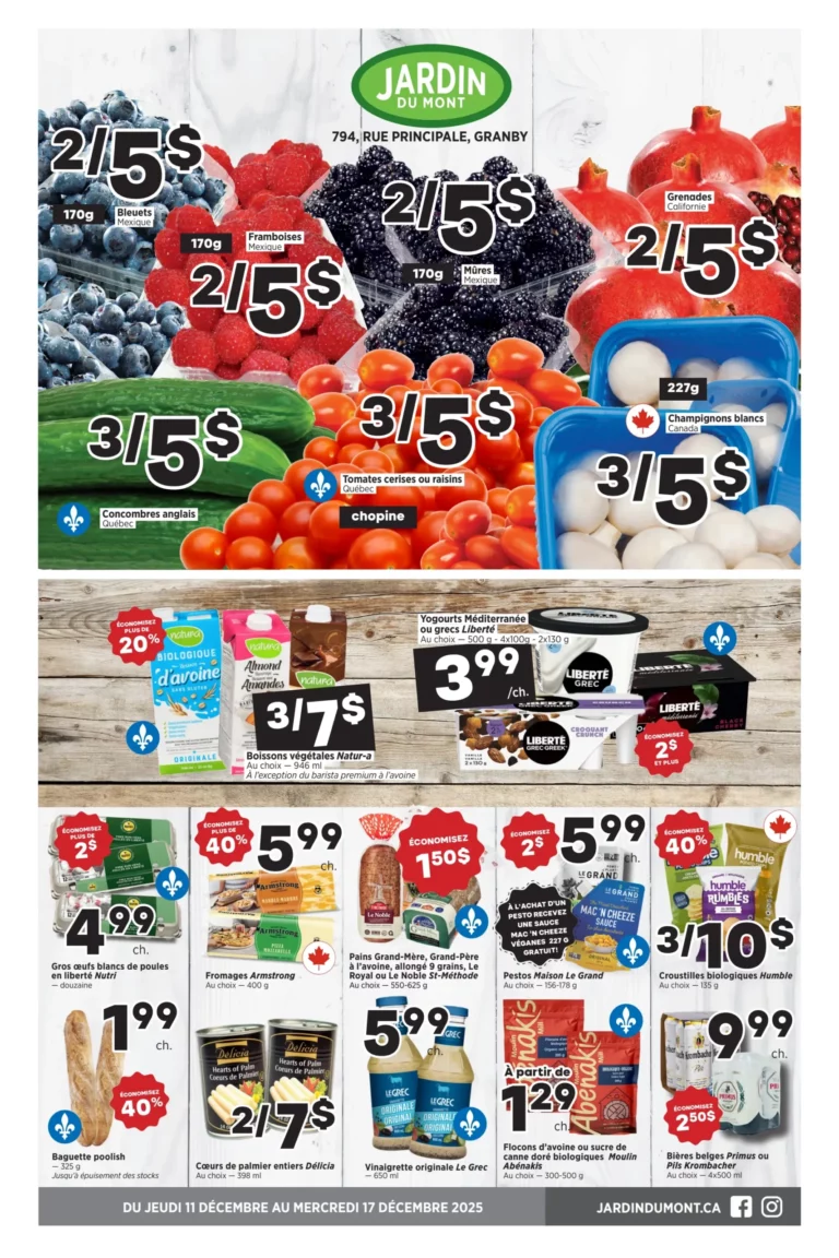 Circulaire Jardin du Mont Du 11 au 17 décembre 2025