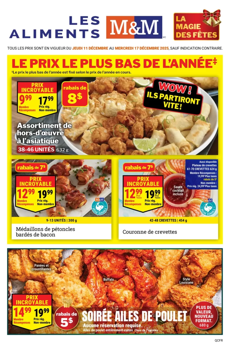 Circulaire Aliments M & M Du 11 au 17 décembre 2025