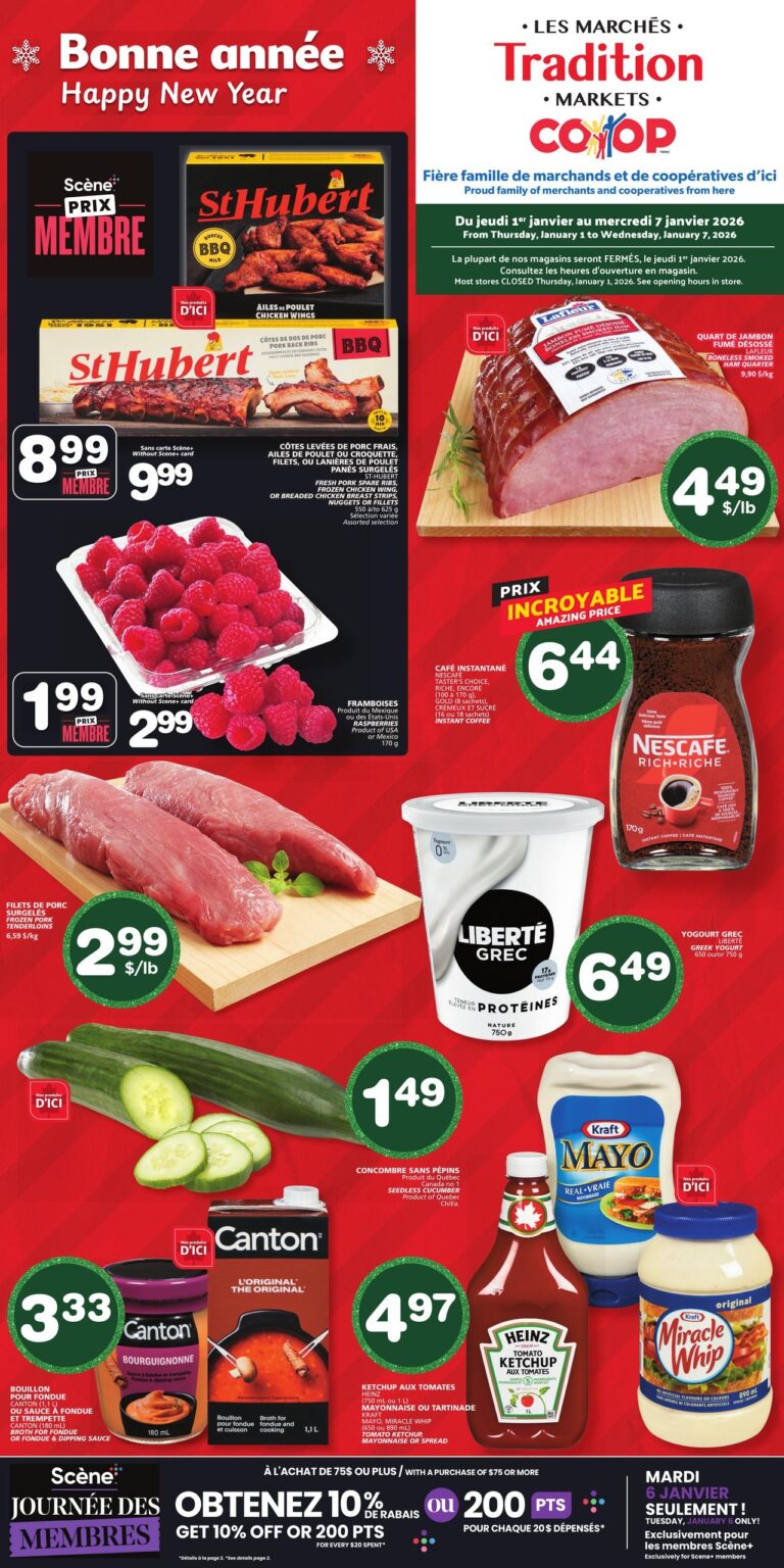 Circulaire Les Marchés Tradition Nouveau-Brunswick Du 1 au 7 janvier 2026