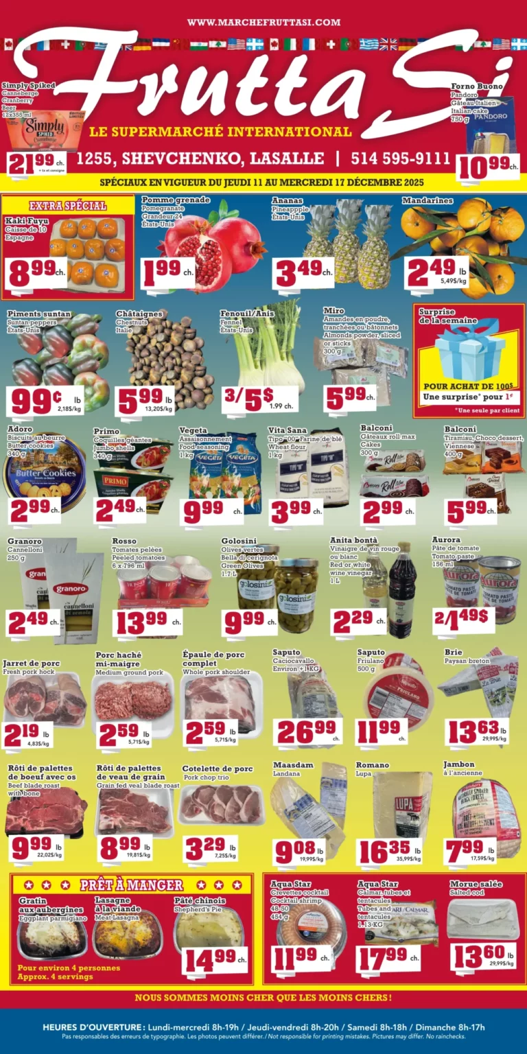 Circulaire Marché Frutta Si Du 11 au 17 décembre 2025