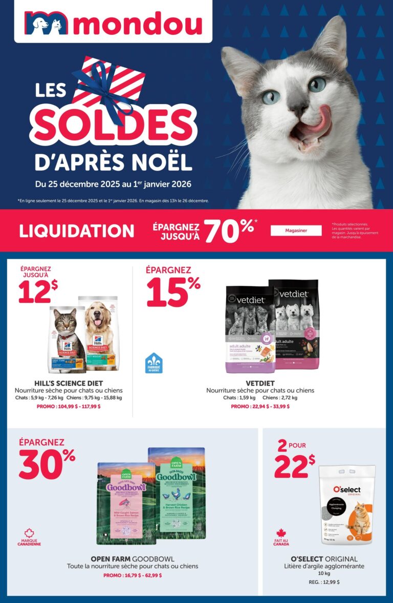 Circulaire Mondou – Soldes d&rsquo;Après Noël Du 25 décembre au 1 janvier 2026