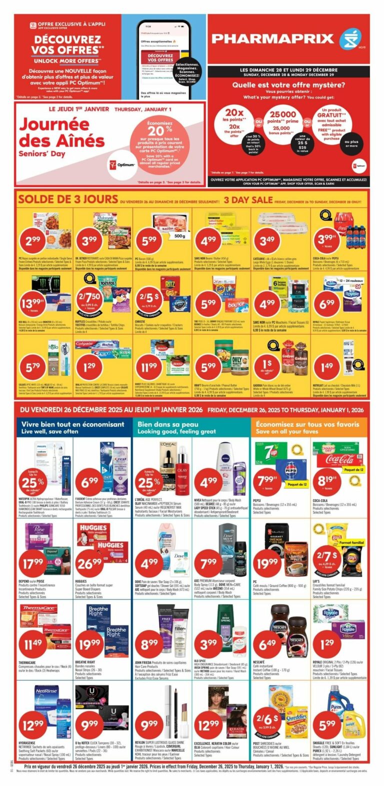 Circulaire Pharmaprix Du 26 décembre au 1 janvier 2026