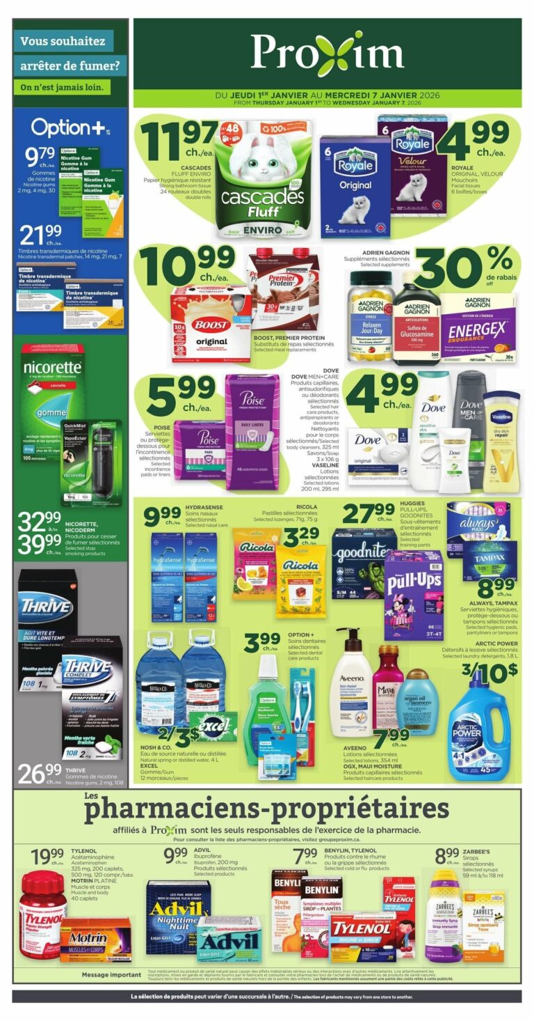 Circulaire Proxim Du 1 au 7 janvier 2026