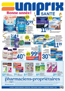 Circulaire Uniprix Santé Du 1 au 7 janvier 2026