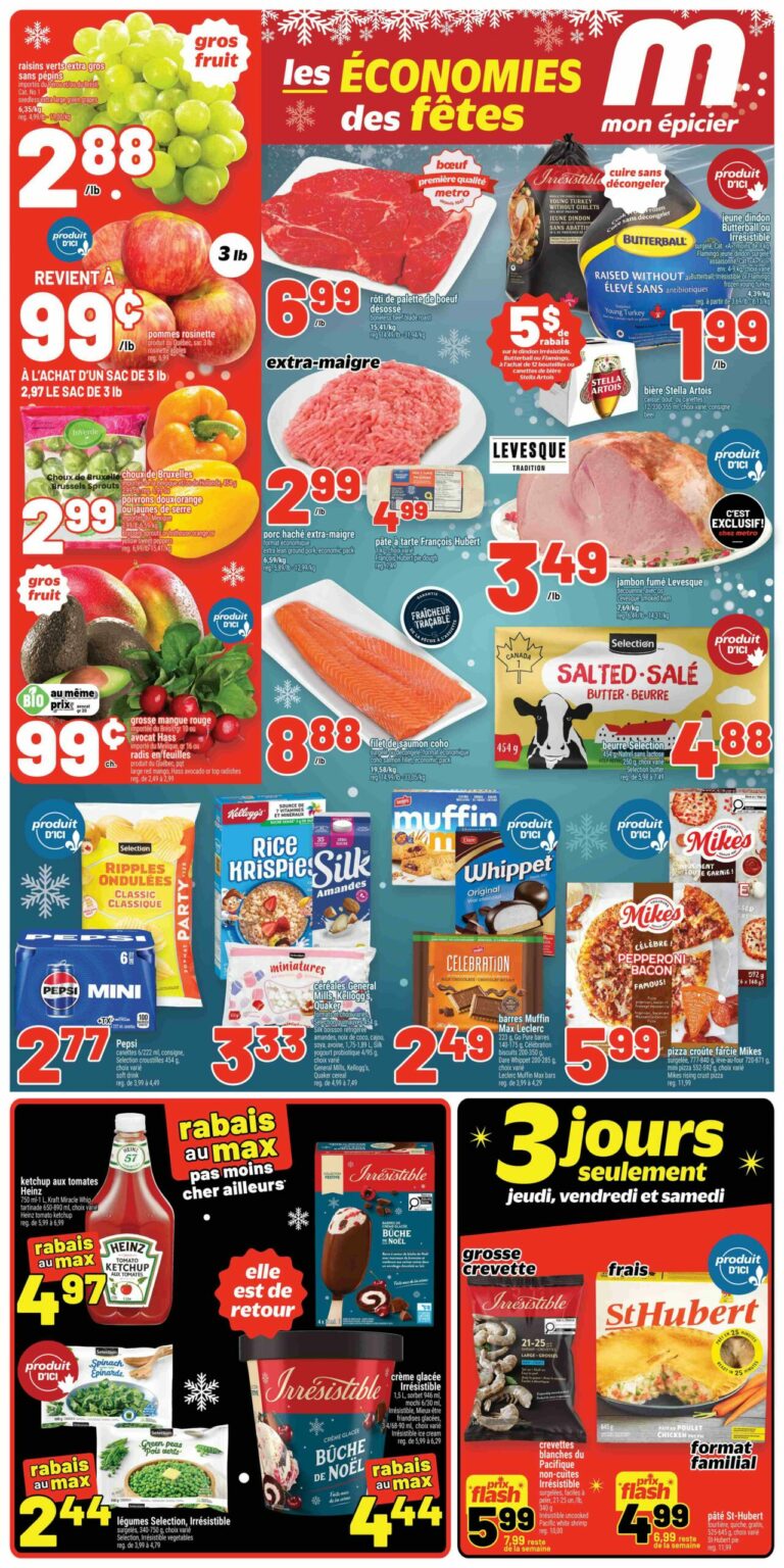 Circulaire Metro économies des fêtes Du 4 au 10 décembre 2025