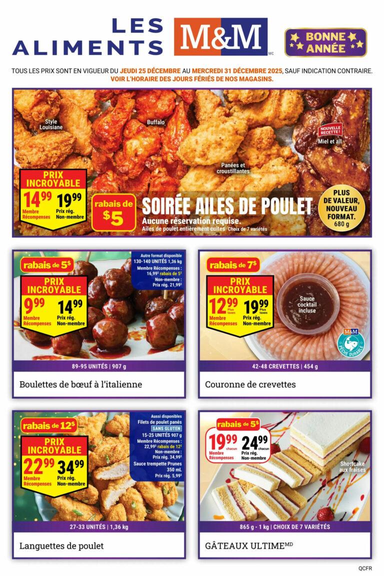 Circulaire Aliments M & M Du 25 au 31 décembre 2025