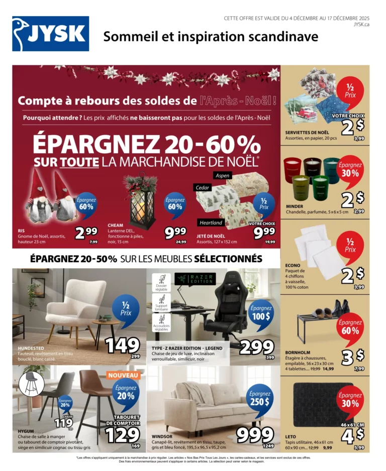 Circulaire Jysk Du 4 au 17 décembre 2025