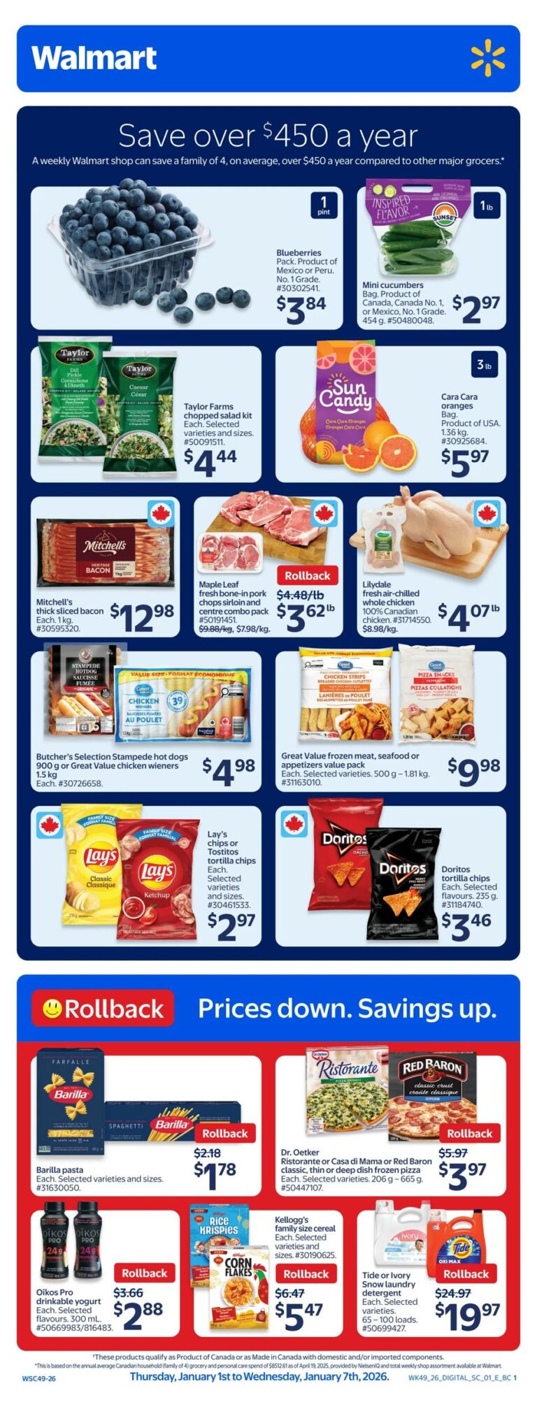 Circulaire Walmart Du 1 au 7 janvier 2026
