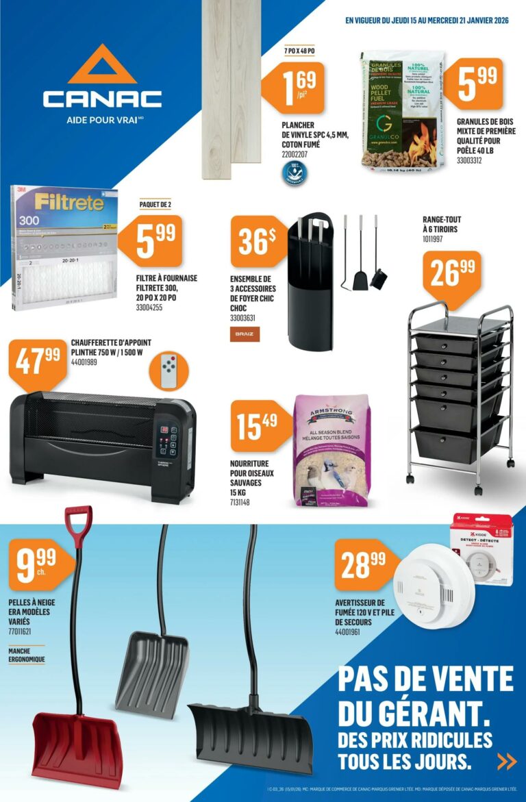 Circulaire Canac Du 15 au 21 janvier 2026