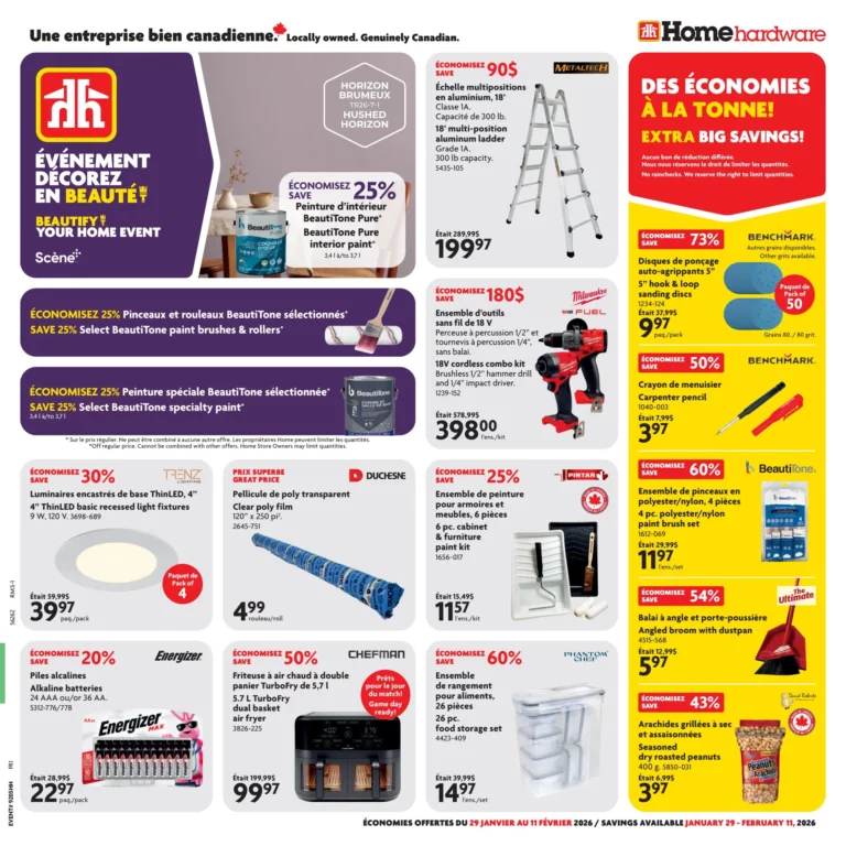 Circulaire Home Hardware du 29 janvier au 11 février 2026