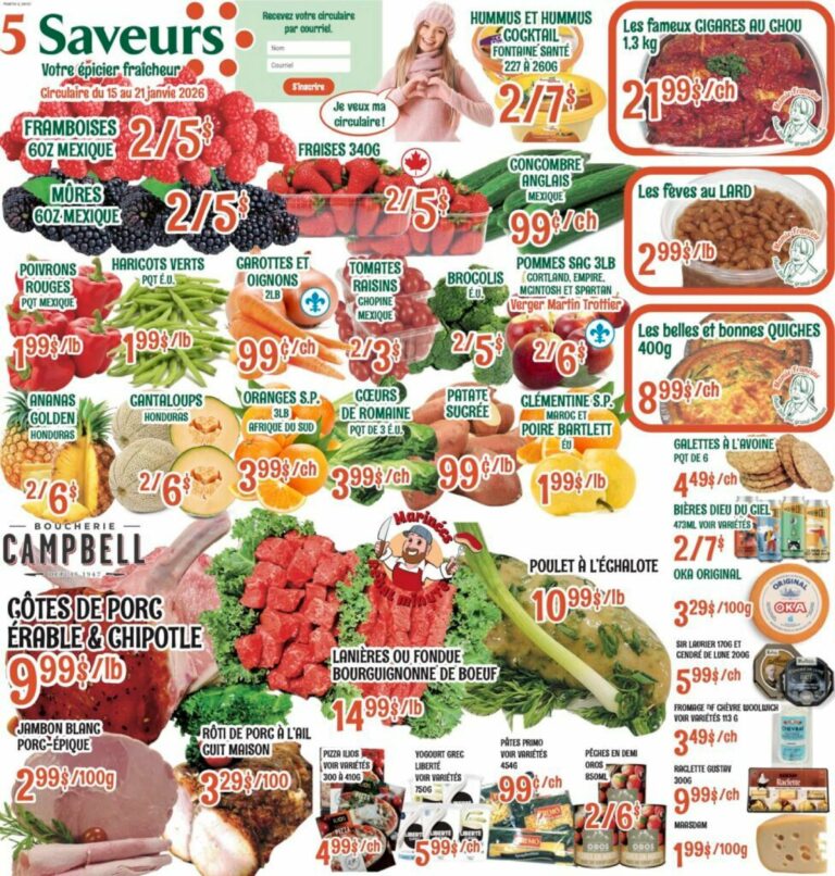 Circulaire Marché Le 5 Saveurs Du 15 au 21 janvier 2026