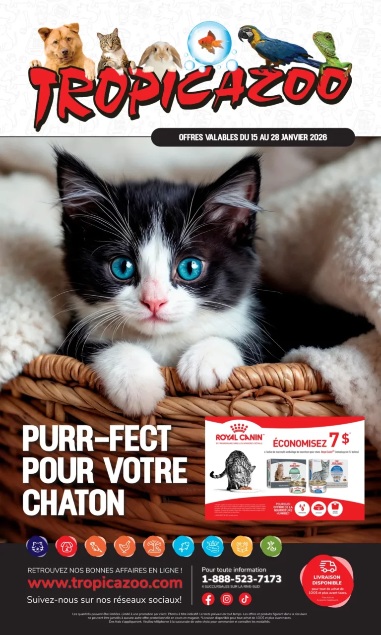 Circulaire Tropicazoo Du 15 au 28 janvier 2026