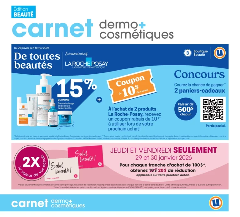 Circulaire Uniprix – carnet beauté Du 29 janvier au 4 février 2026
