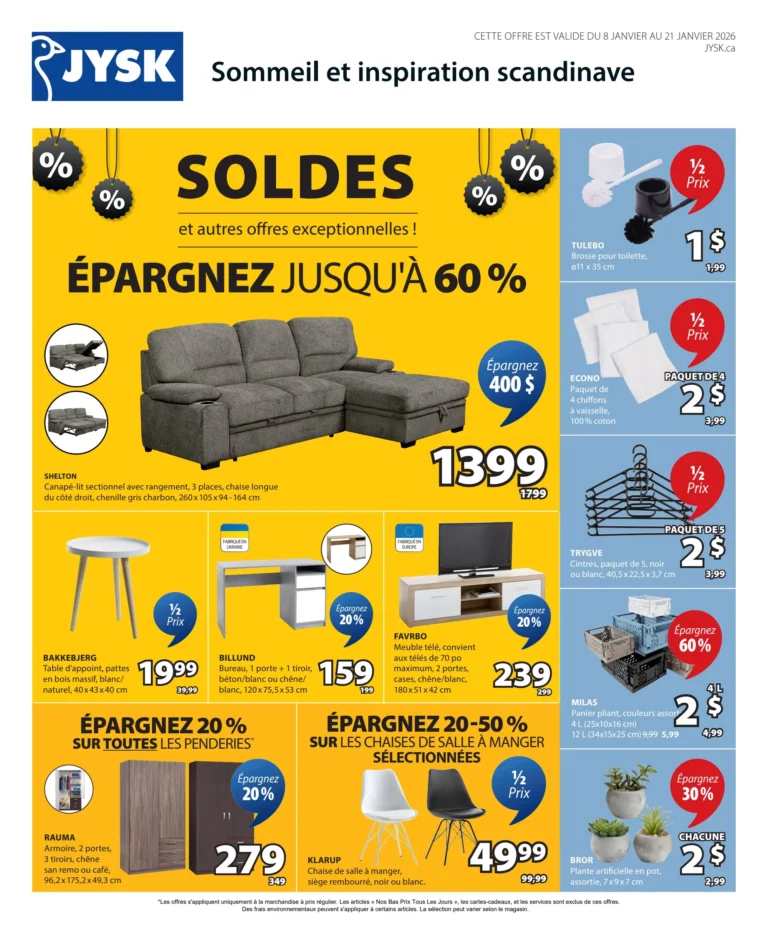 Circulaire Jysk Du 8 au 21 janvier 2026