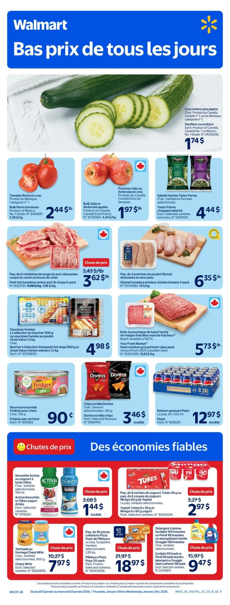 Circulaire Walmart Du 15 au 21 janvier 2026