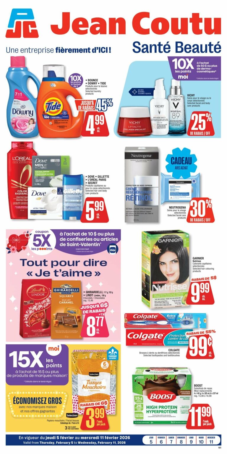 Circulaire Jean Coutu santé beauté Du 5 au 11 février 2026
