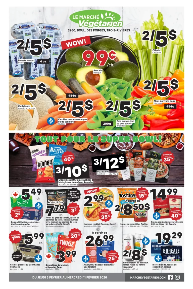 Circulaire Marché Végétarien Du 5 au 11 février 2026 Trois-Rivières