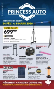 Circulaire Princess Auto Du 24 février au 8 mars 2026