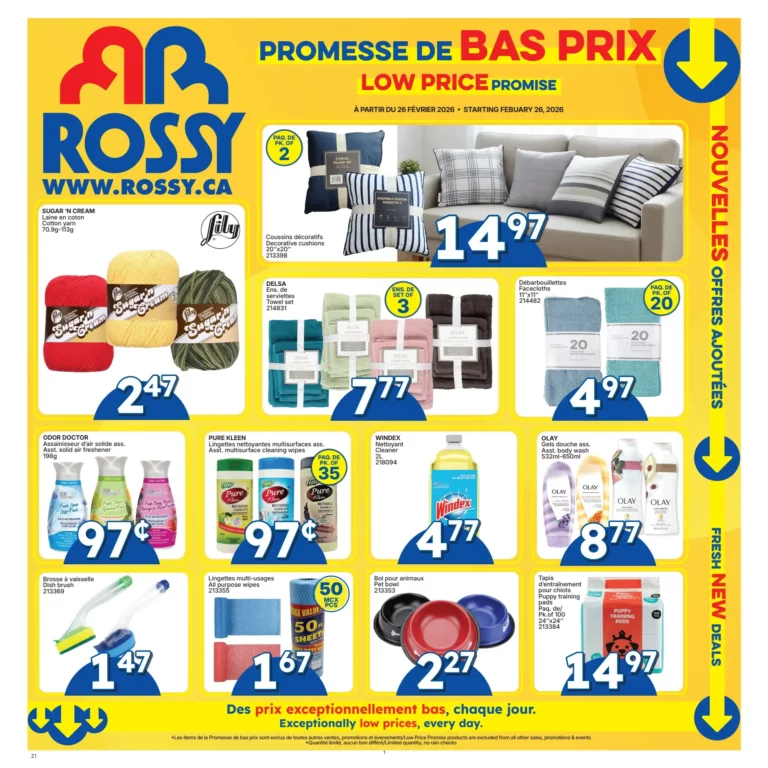 Circulaire Rossy – Promesse de bas prix du 26 février au 25 mars 2026
