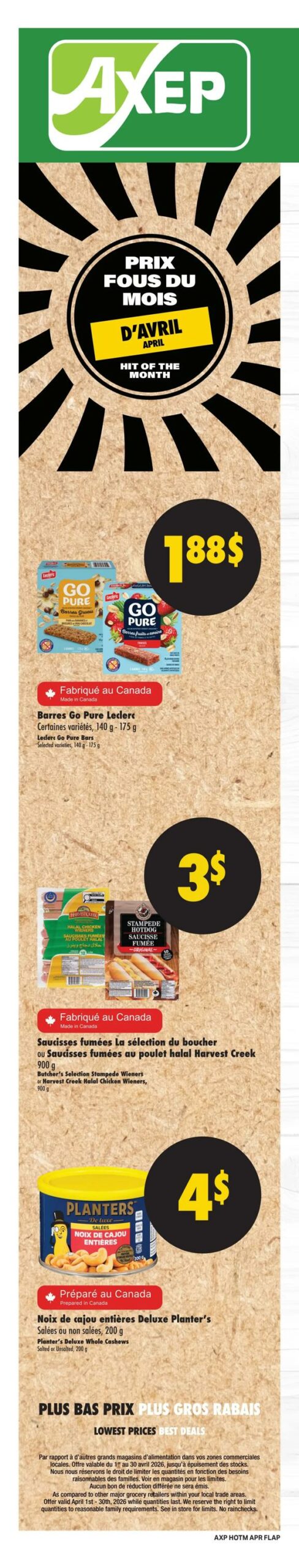 Circulaire Axep du 2 au 8 avril 2026