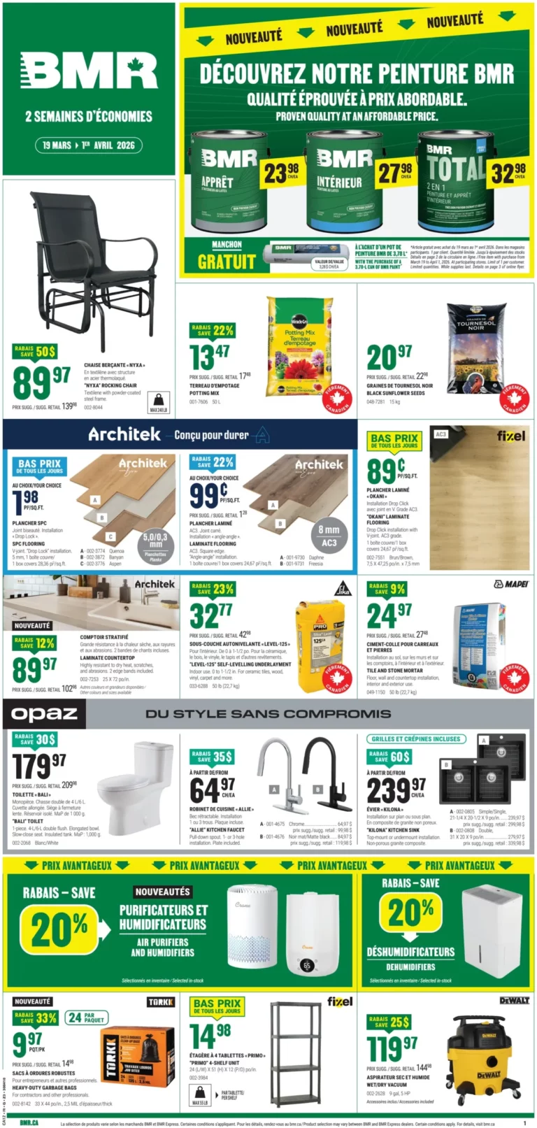 Circulaire BMR Du 19 mars au 1 avril 2026
