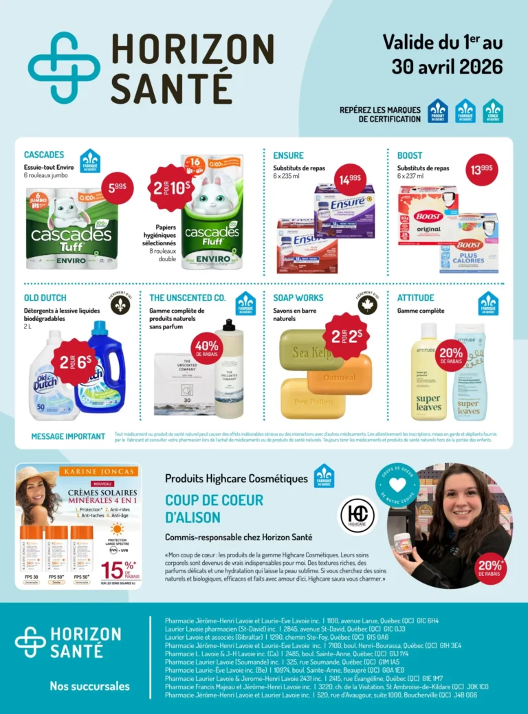 Circulaire Horizon Santé Du 1 au 30 avril 2026