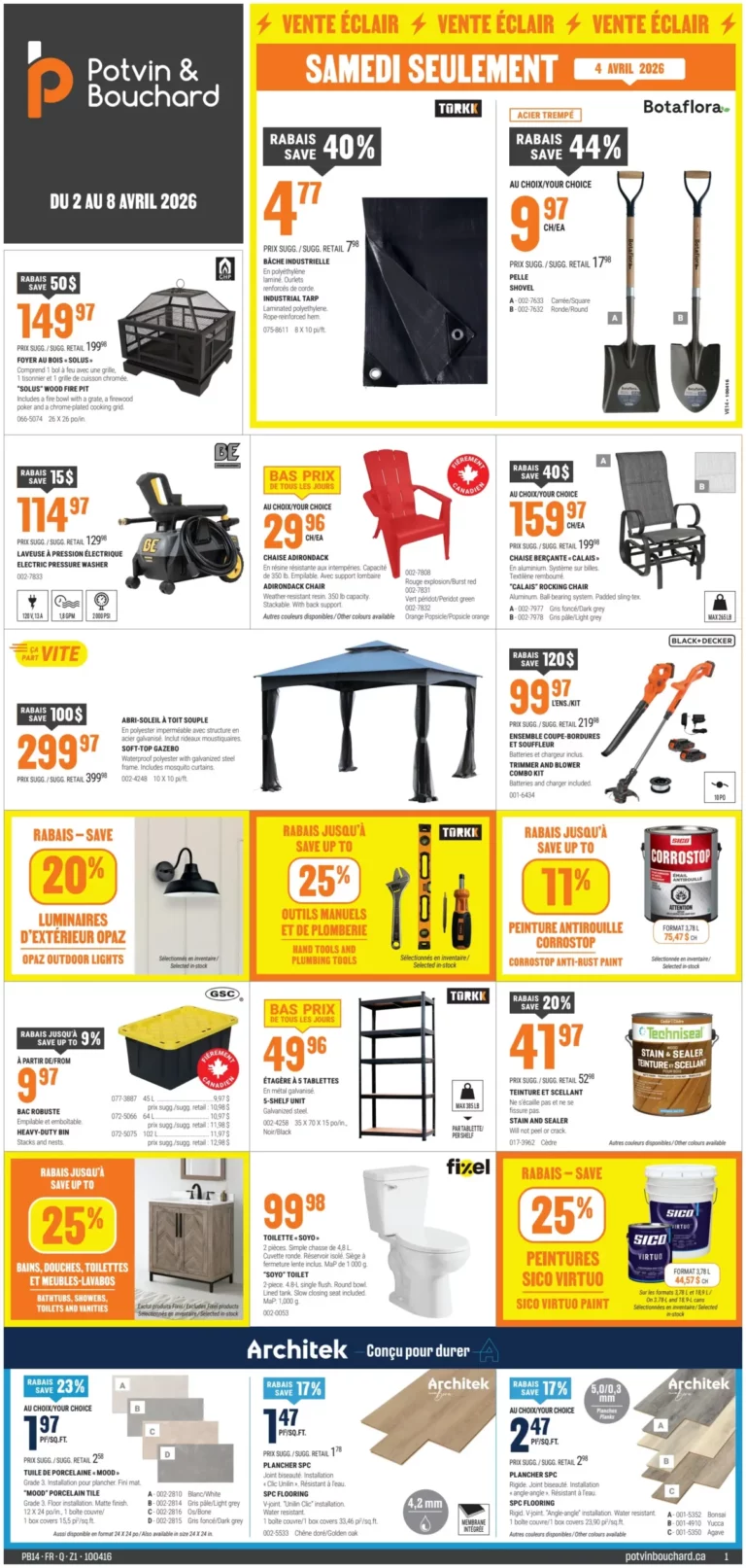 Circulaire Potvin & Bouchard du 2 au 8 avril 2026