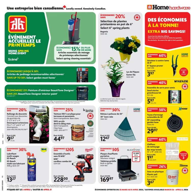 Circulaire Home Hardware Du 26 mars au 8 avril 2026