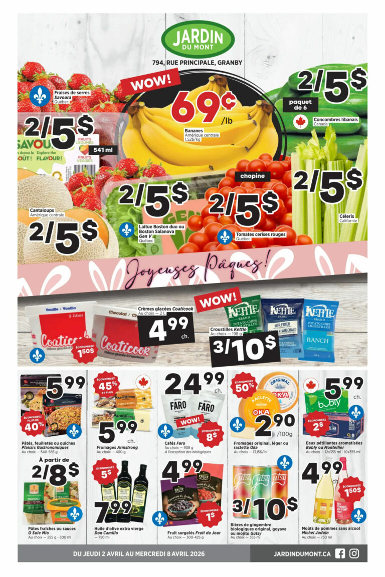 Circulaire Jardin du Mont du 2 au 8 avril 2026