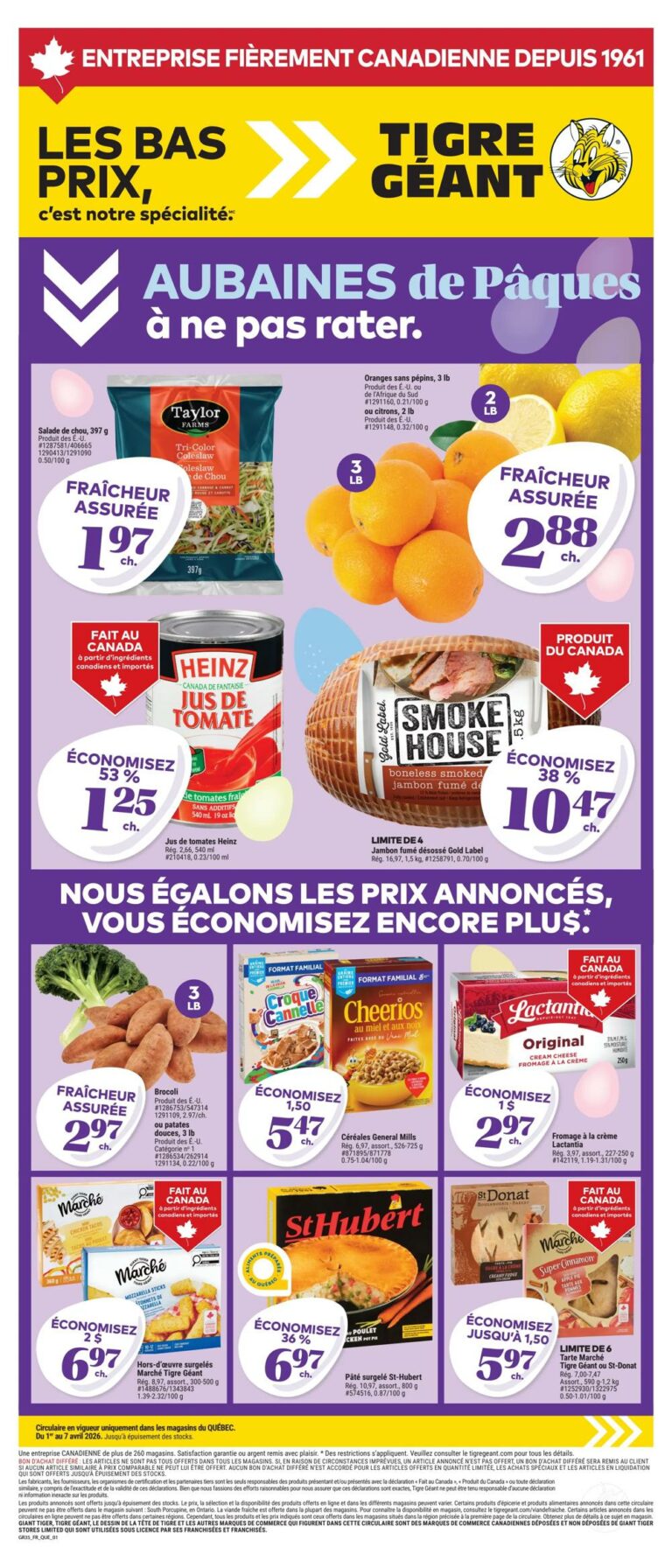 Circulaire Tigre Géant du 1 au 7 avril 2026