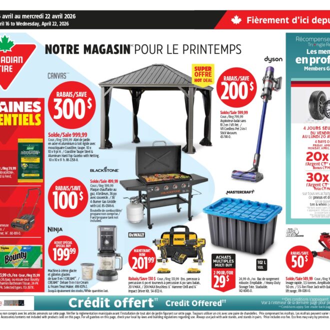 Circulaire Canadian Tire du 16 au 22 avril 2026