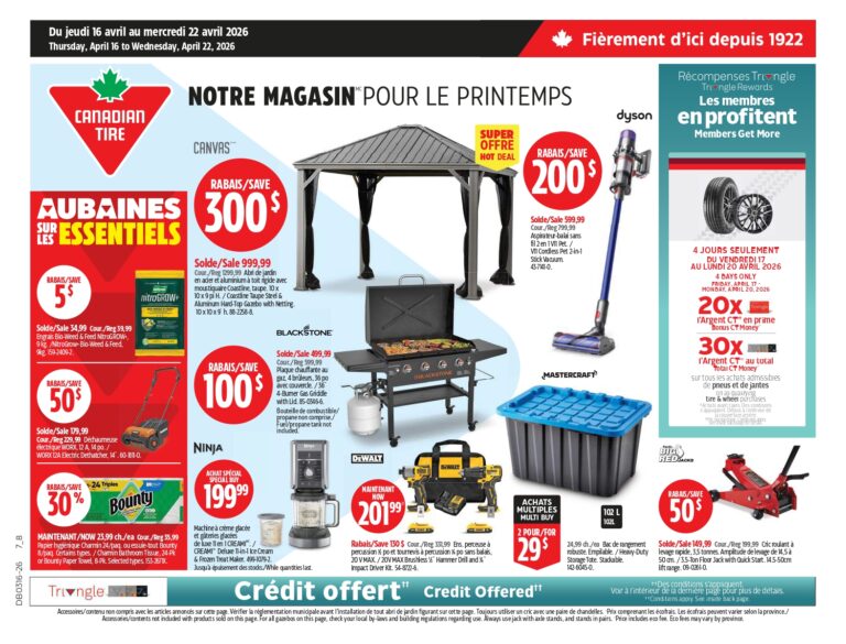 Circulaire Canadian Tire du 16 au 22 avril 2026
