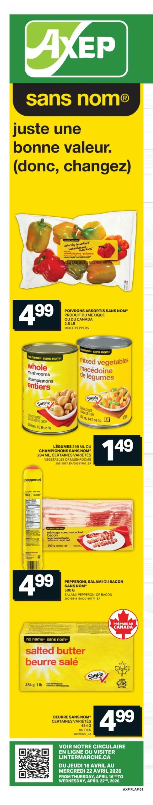 Circulaire Axep du 16 au 22 avril 2026