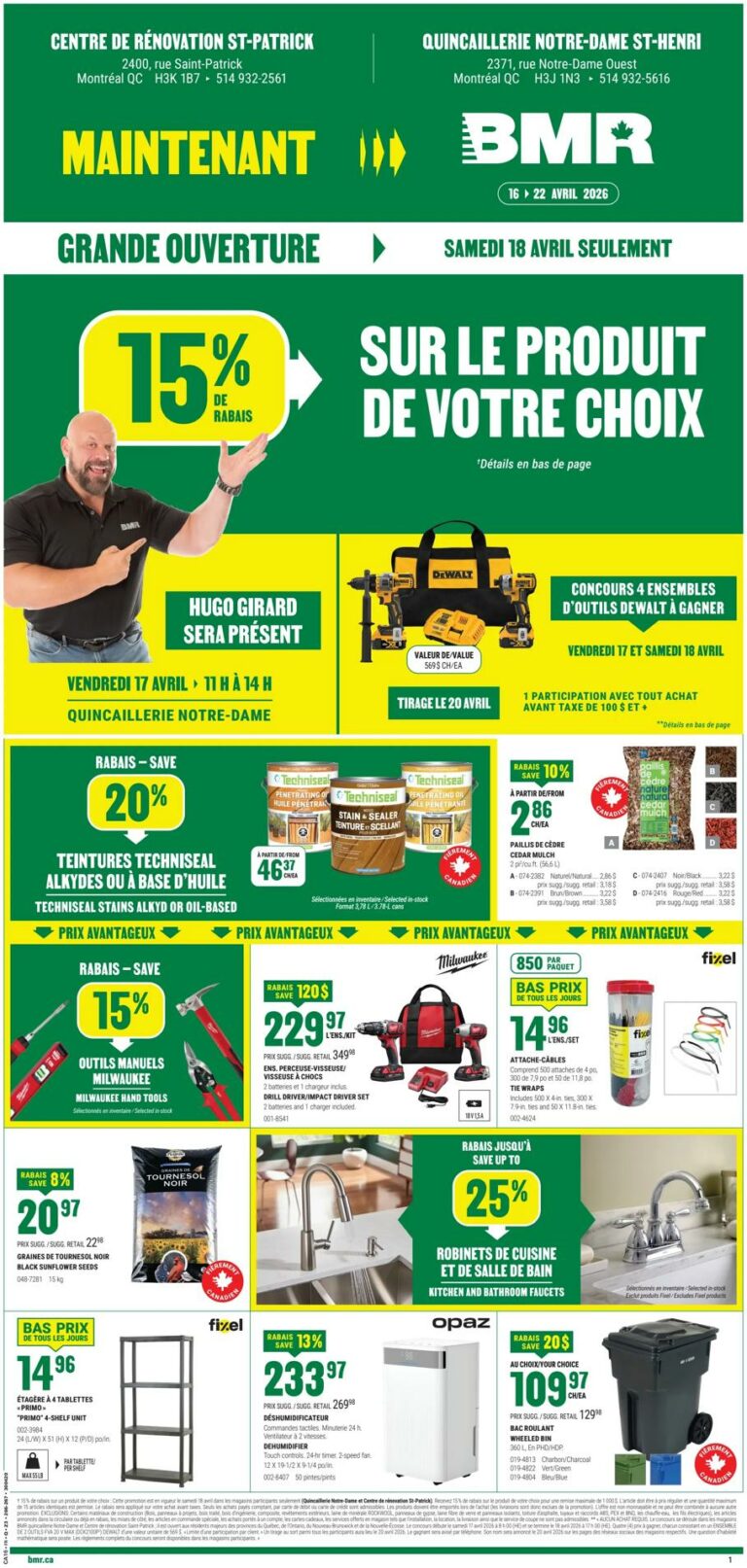 Circulaire BMR du 16 au 22 avril 2026