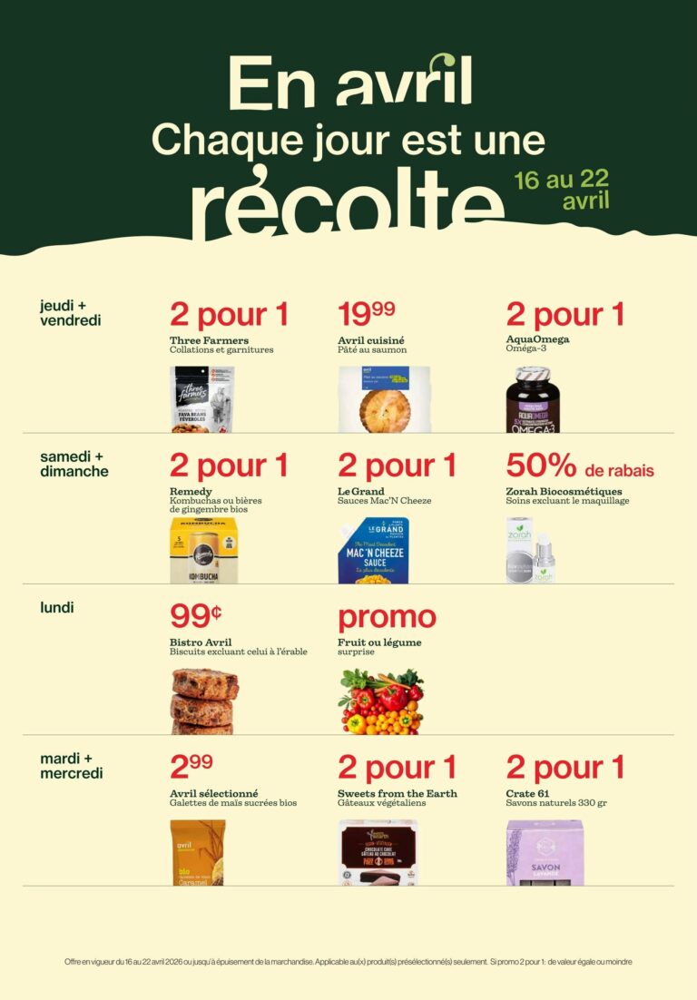 Circulaire Avril Du 16 au 22 avril 2026