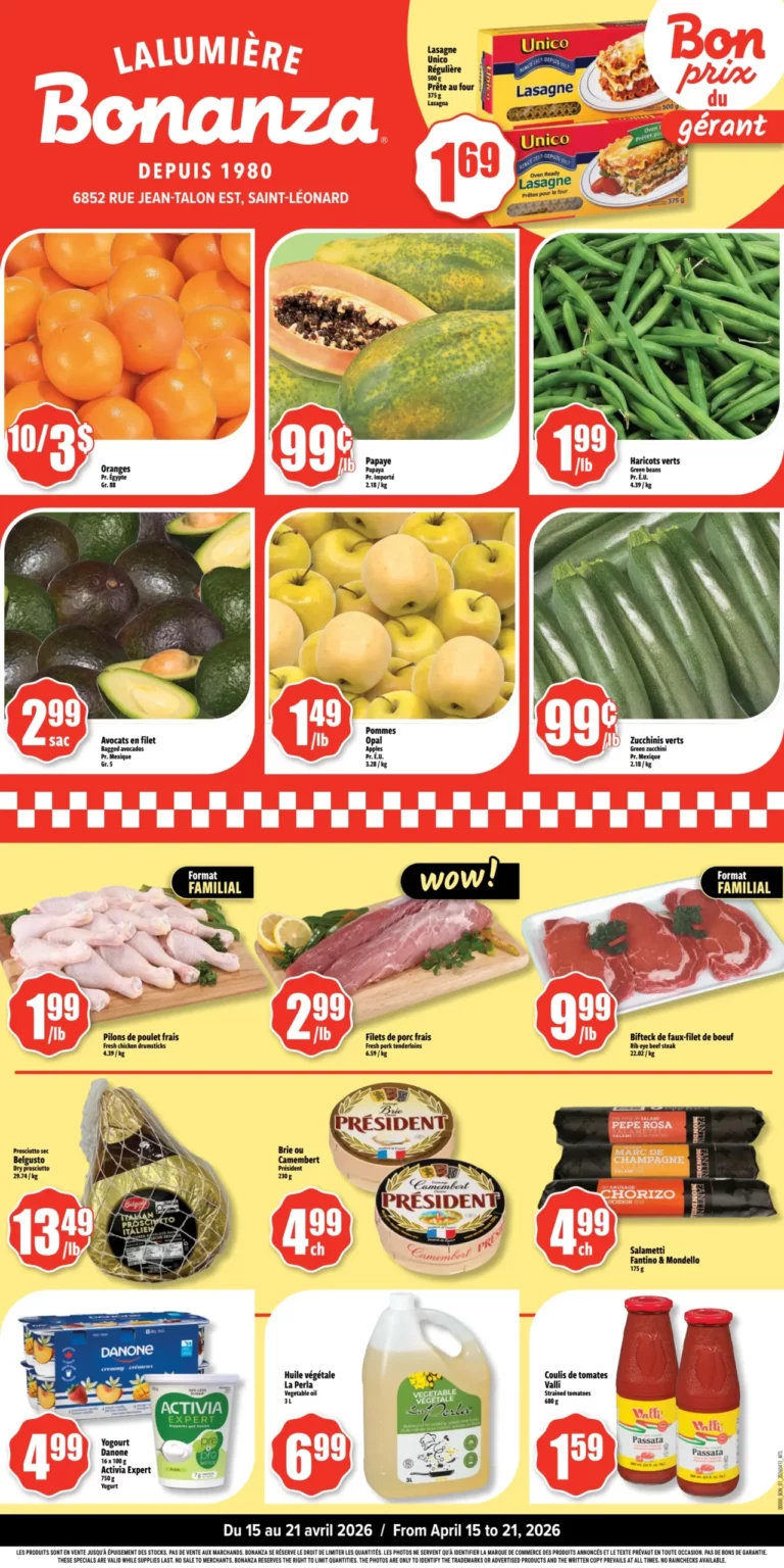 Circulaire Bonanza du 15 au 21 avril 2026