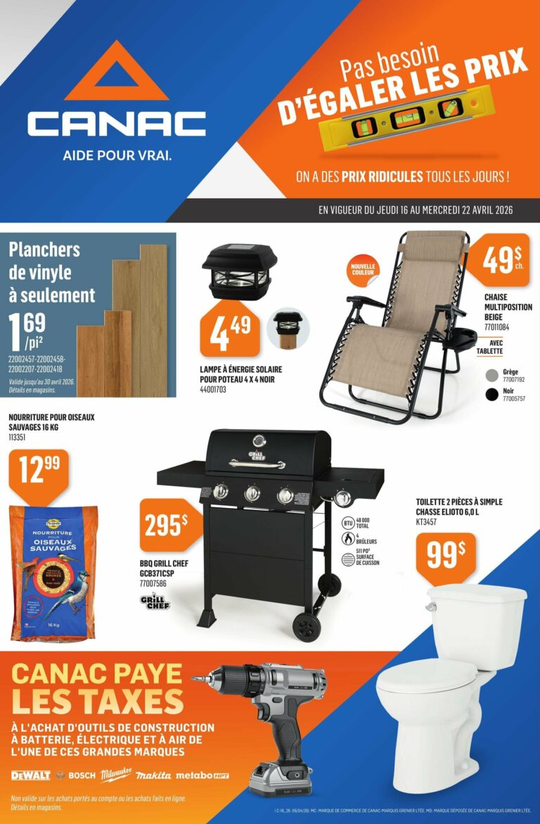 Circulaire Canac du 16 au 22 Avril 2026