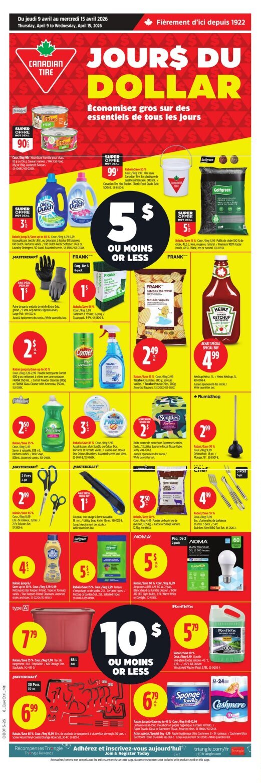 Circulaire Canadian Tire du 9 au 15 avril 2026
